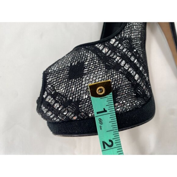 $995 GIUSEPPE ZANOTTI SHARON Black Crystals Glitter Platform Shoes Pumps Sz 39 - Picture 13 of 16